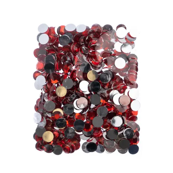 John Bead 12mm (SS50) Round Acrylic Flat Back Rhinestones, 400pcs Red {4}
