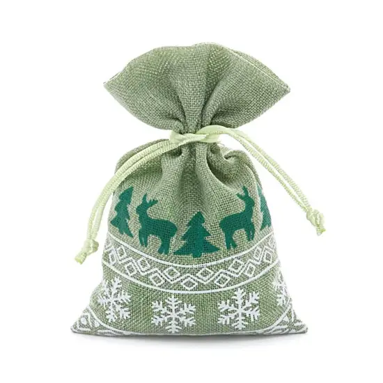 8&rdquo; x 10&rdquo; Faux Linen Bags Stylish Christmas Gift Wrapping {2}