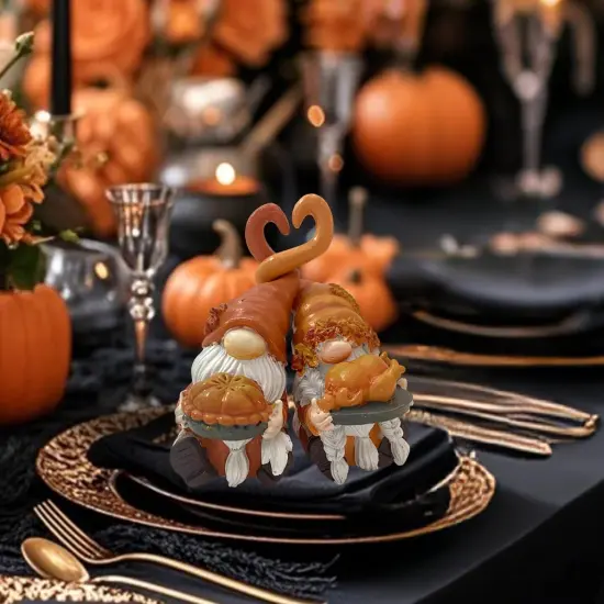 Resin Gnomes for Fall Decor Indoor Home(Orange and White) {5}