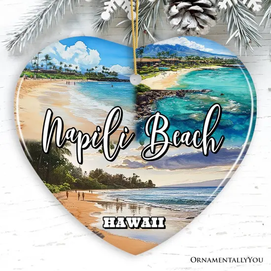 Napili Beach Hawaii Tropical Paradise Christmas Ornament, Hawaiian Islands Souvenir {6}