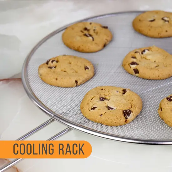 U.S. Kitchen Supply Set of 3 Stainless Steel Splatter Screen - 13", 11.5" & 9.5" Sizes - Fine Mesh Splatter Screen with Resting Feet Set, Grease Guard for Kitchen Pots and Pans {6}