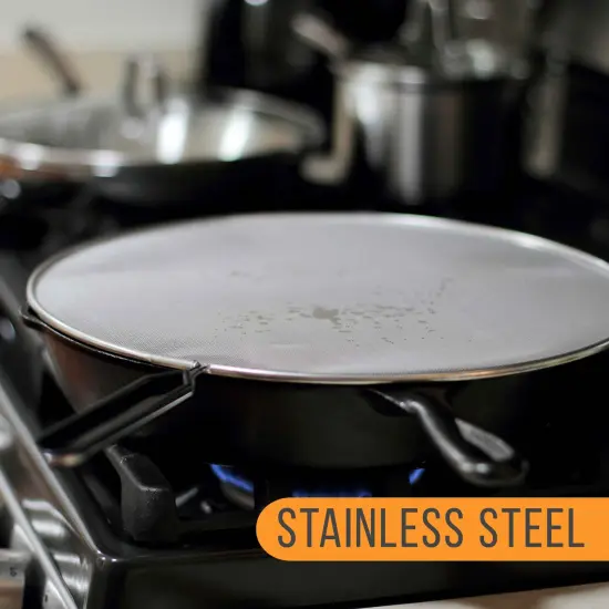 4-Piece Stainless Steel Splatter Guard Set (13", 11.5", 10",8”) Fine Mesh Cover, Grease & Oil, Splatter Screen for Frying Pan, Cooking Pots, with Comfort Grip Handles {5}