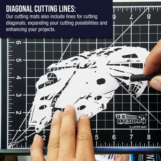 9" x 12" Self-Healing Cutting Mat 5-Ply - Double-Sided White/Blue Craft Mat, Non-Slip Cutting Mats for Crafts, Sewing, Quilting, Scrapbooking {4}