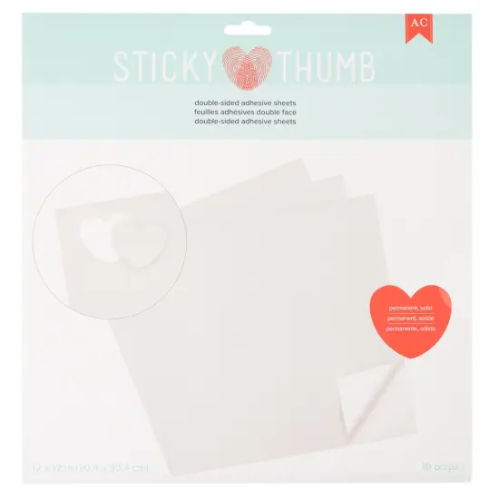 Sticky Thumb Double-Sided Adhesive Sheets 12"X12" 10/Pkg-Clear {1}