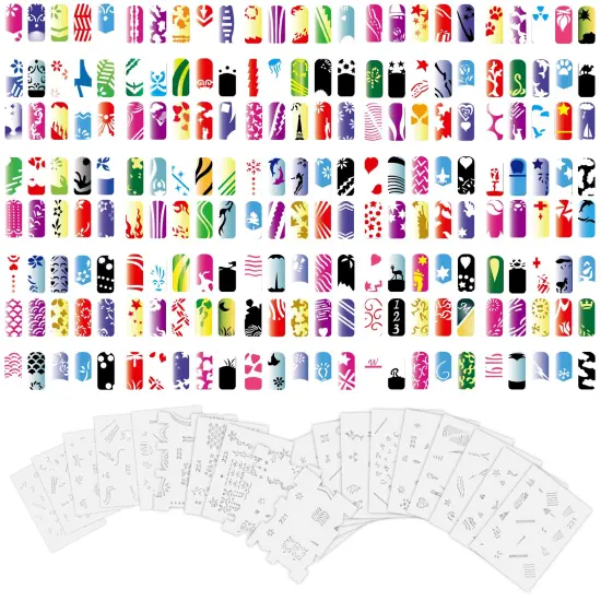 Airbrush Nail Stencils - Nail Art Stencils Series #12: 360 Unique Designs from 20 Individual Templates {1}