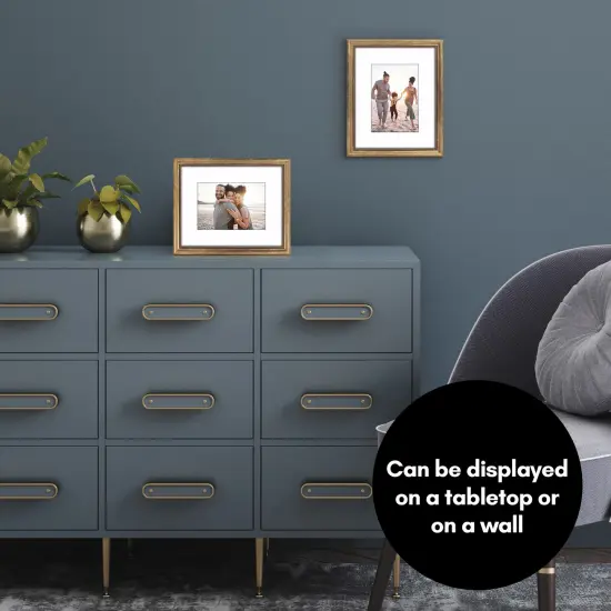 Americanflat Vintage Picture Frame with Mat and Beaded Accents with Shatter Resistant Glass {12}