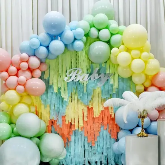 Crepe Paper Streamers, 8 Rolls 656ft Party Streamers, Pack of 8 Pastel Colors Crepe Paper for Kids Girls Birthday Party Supplies Wedding Bridal Baby Shower Decorations (1.8Inch x 82Ft/Roll) {2}