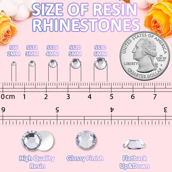 6000Pcs 3mm Flatback Resin Rhinestones with B7000 Glue - Clear {3}