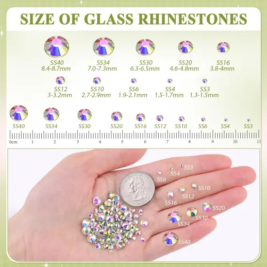 2500PCS SS10/2.8mm Flatback Crystal Rhinestones {3}