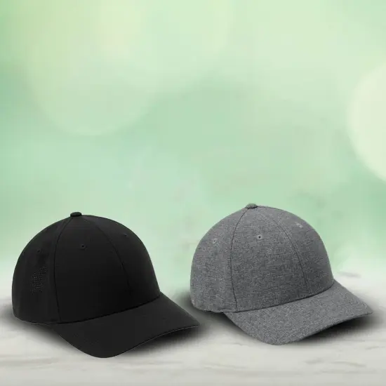 Port Authority&reg; Flexfit 110 Performance Snapback Cap Structured Mid Profile Polyester with Permacurv Bill Black {6}