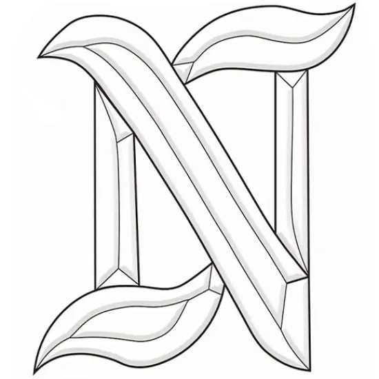 5-1/8" x 5-3/8" Exquisite Clear Glass Letter N Bevel Cluster BLN {1}