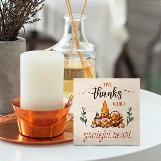 Thanksgiving Gnome Fall Signs 5 X 5 Inches {3}
