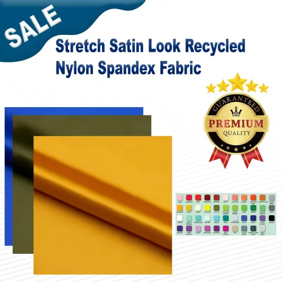 Stretch Satin Look Recycled Nylon Spandex Fabric Copper {2}