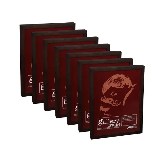 Ambiance Gallery Wood 1.5" Deep Picture Frames - 5x5" 8-Pack, Espresso Wood Frames, Shatter-Resistant Acrylic Glazing & MDF Backing, Horizontal or Vertical Wall Display {1}