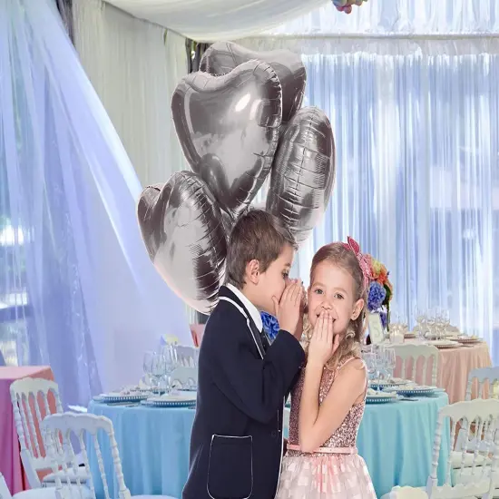 [10 Pack] Heart Shape Foil Balloons, 18" Mylar Balloons Aluminum Foil Decorations {2}