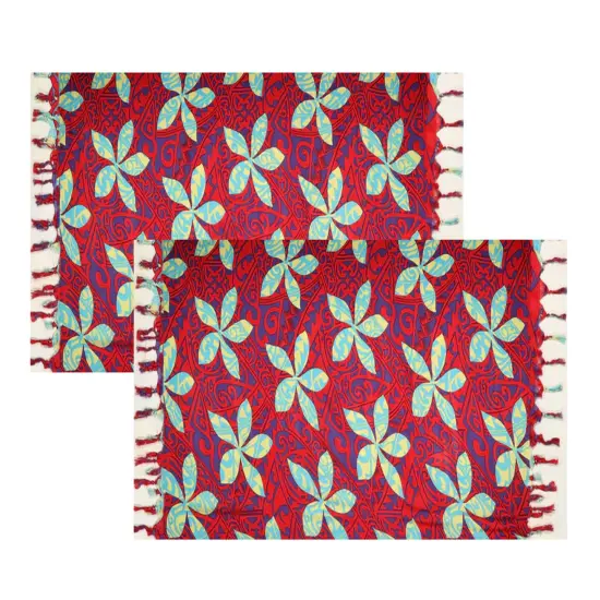 72" L x 45" W Colorful Tiare Sarong with Fringes Rayon Fabric Gray {6}