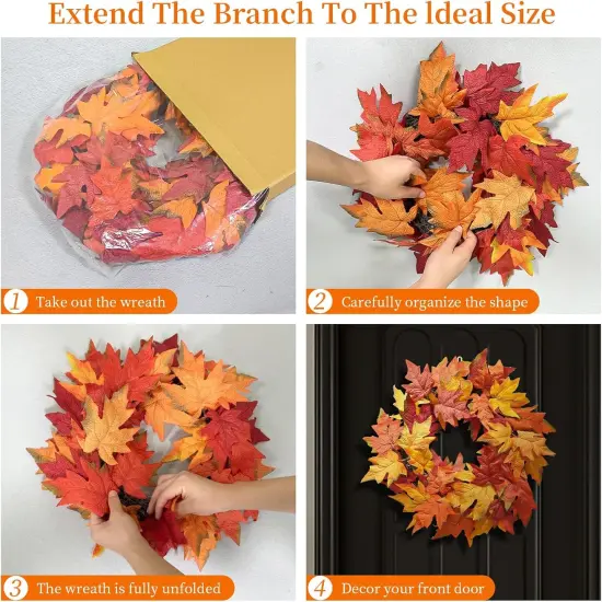 Artificial Fall Wreath for Front Door - 18" {2}