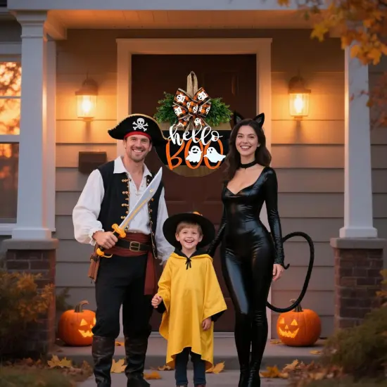 Cute Ghost Door Sign Decorations - (Halloween Ghost) {3}