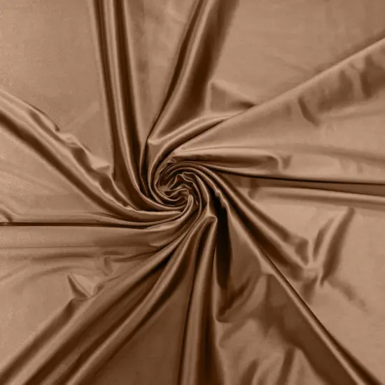 1 Yard Stretch Satin Spandex Casino Fabric Glossy Heavyweight For Elegant Designs Mocha {1}