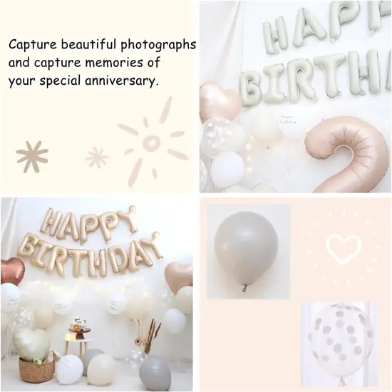 Caramel Happy Birthday Balloon Banner {4}