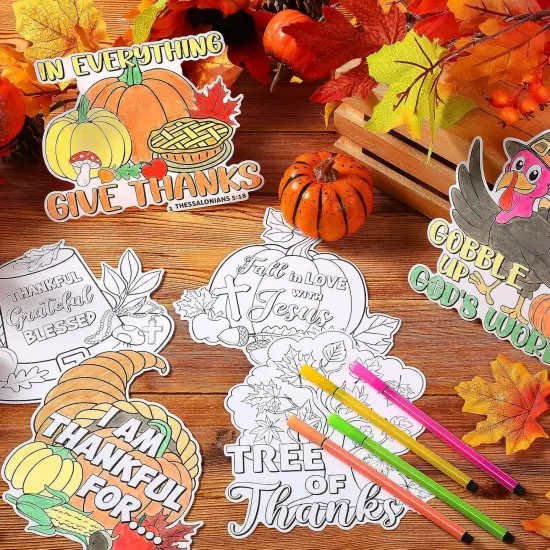 36 Pcs Coloring Crafts Kit for Thanksgiving {2}