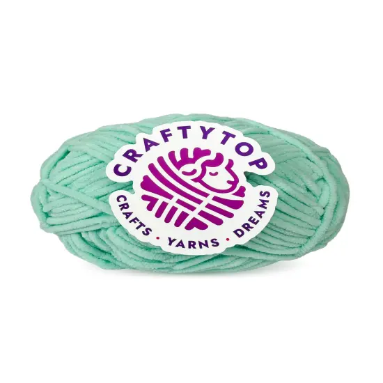 Craftytop&trade; Bulky Velvet Yarn #5 for Knitting & Crochet (Butterfly Mint) {1}