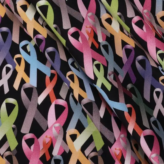 Mook Fabrics Cancer Awareness Cotton Fabric [45 in. Wide] - By The Yard All Cancers {2}