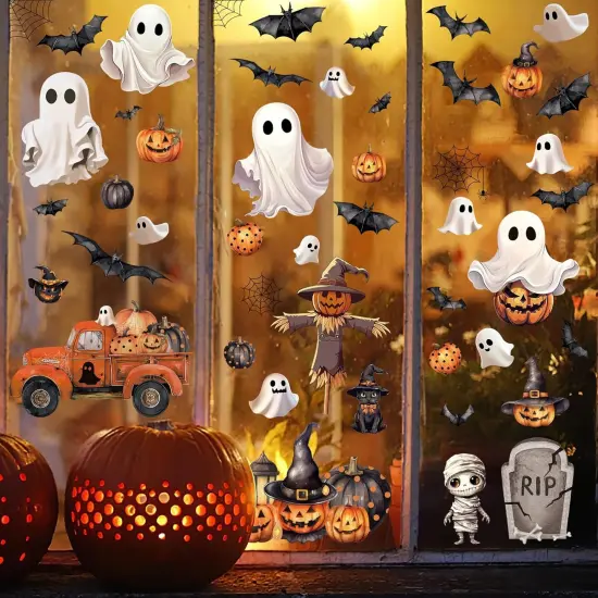 Halloween Window Clings Decal, Window Stickers for Halloween and Fall {2}