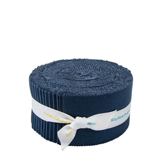 Confetti Cotton 2.5" Strip Roll (Jelly Roll / Rolie Polie) in Oxford Blue byfor Riley Blake (RP-120-OXFORD-40) {1}