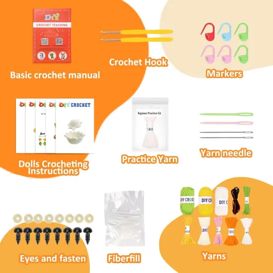 Crochet Kit for Beginners with Upgraded Premium Custom Yarn and Step-by-Step Video Tutorials {2}