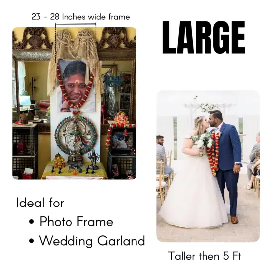 Varmala for Wedding Artificial Mala for Bride and Groom Indian Milni Mala Wedding Garland Haar 24 Inch Muslim Punjabi Jaimala Nikkah {4}