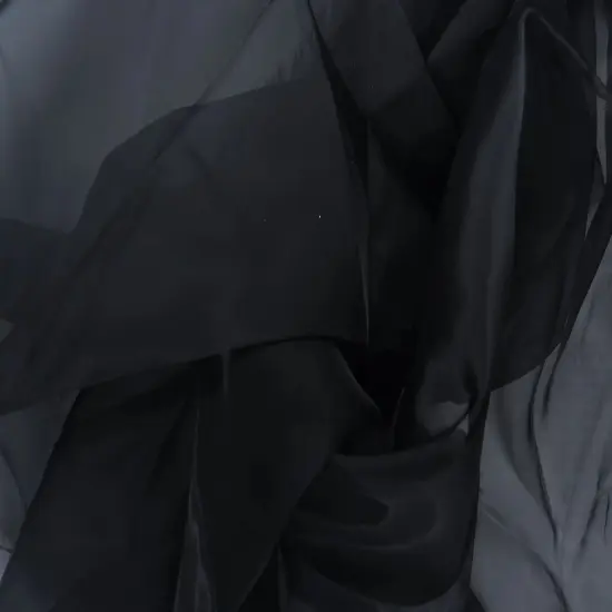 1 Yard Solid Organza Fabric, 61/62&Prime; Wide Nylon Polyester Blend BLACK {1}