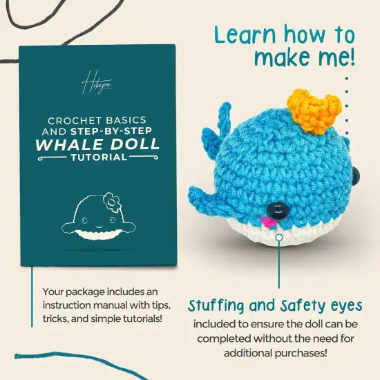 Blue Whale Crochet Kit with Accessories {5}