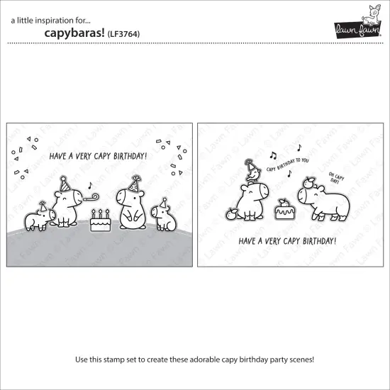Lawn Fawn Clear Stamps 4"X6"-Capybaras! {5}