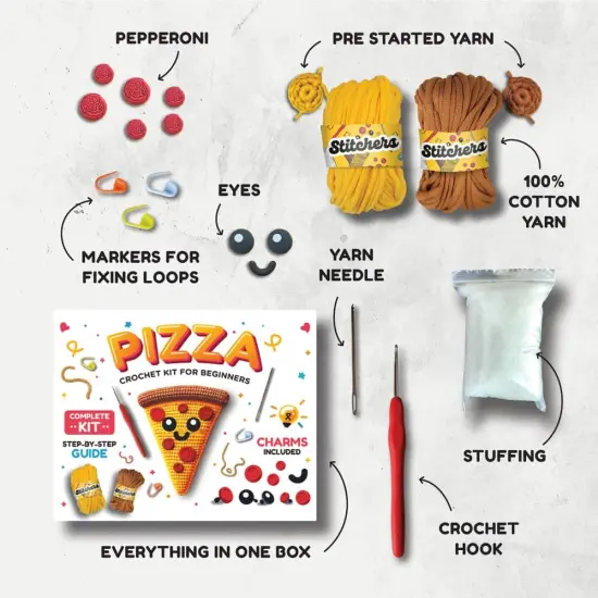 Pizza Crochet Kit for Beginners Kids and Adults {3}