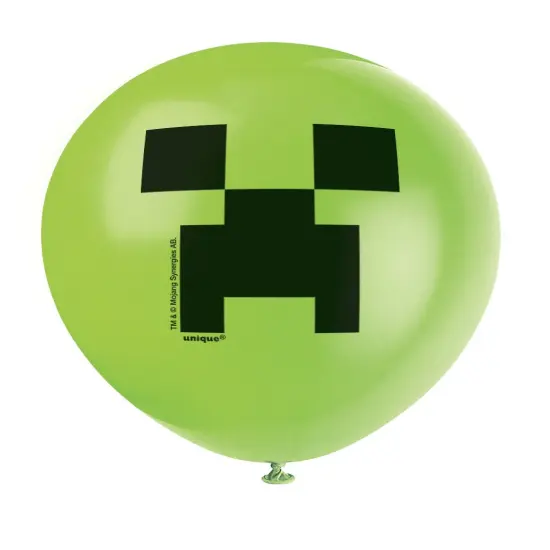 MINECRAFT 12" Latex Balloons Printed 2 Sides - 8ct {1}