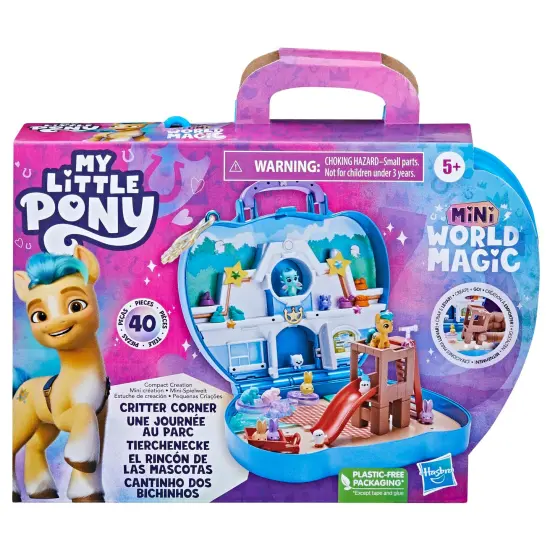 My Little Pony Mini World Magic Compact Creation Critter Corner Toy, Buildable Playset with Hitch Trailblazer Pony for Kids Ages 5 and Up {3}