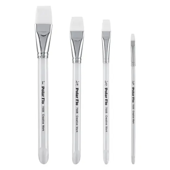 Creative Mark Polar Flo Professional Watercolor Brushes - Round Packs of 2- Short Handle, Nickel-Plated Seamless Brass Ferrule - Art Paint Brushes for Acrylic Painting, Watercolor, Gouache, and More {2}