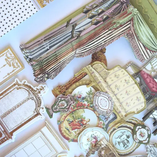 Vignette Papers and Embellishments {5}