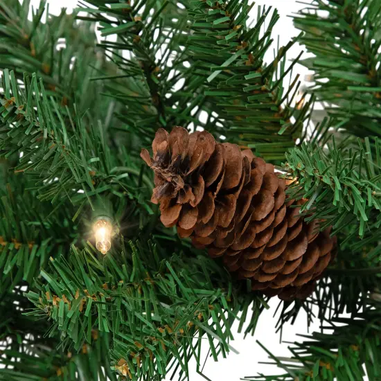 Northlight 9' x 12" Pre-Lit Black River Pine Artificial Christmas Garland, Clear Lights Green {6}