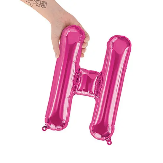 NorthStar Balloons&reg; 16 Inch Letter H Magenta Air Fill Only {4}