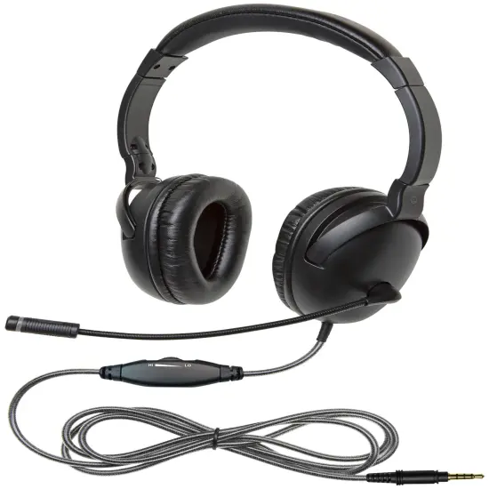 Califone NeoTech Plus 1017MT Premium, Over-Ear Stereo Headset with Gooseneck Microphone, 3.5mm Plug, Black {6}
