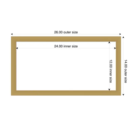 Grace Narrow Framed Dry Erase Magnetic Board Gold {4}
