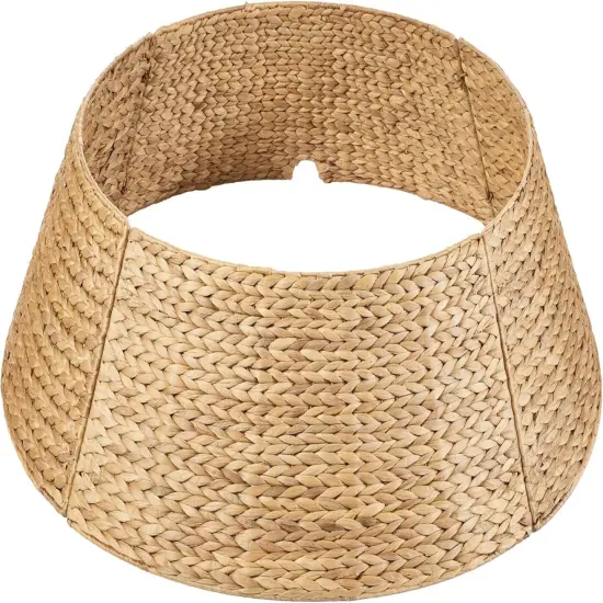 Natural Water Hyacinth Christmas Tree Collar Braided Design with Cord Cut Out and Easy Assembly {12}