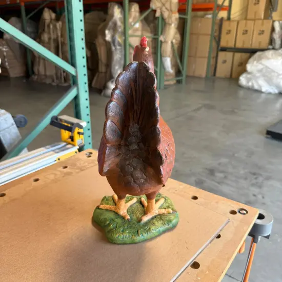 Red Chicken Life Size Statue {5}