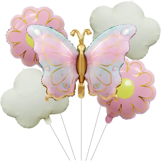 5 pcs Butterfly Flower Balloons Decorations {1}
