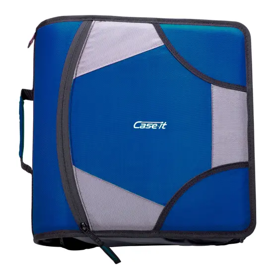 Case·it Zipper Binder with 5 Tab Files, D-Ring, 4 Inches, Midnight Blue {1}