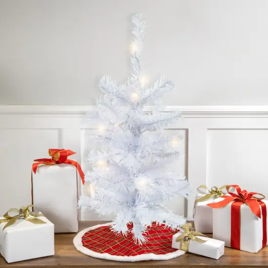 Northlight Pre-Lit Slim Woodbury White Pine Artificial Christmas Tree - 2' - Clear Lights {1}