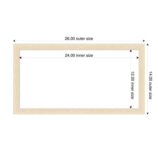 Woodgrain Stripe Framed Dry Erase Magnetic Board Blonde {4}