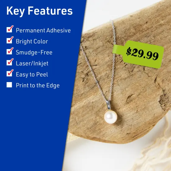 Avery Bright Green Paper Labels, 0.5" x 2.5" Barbell {2}